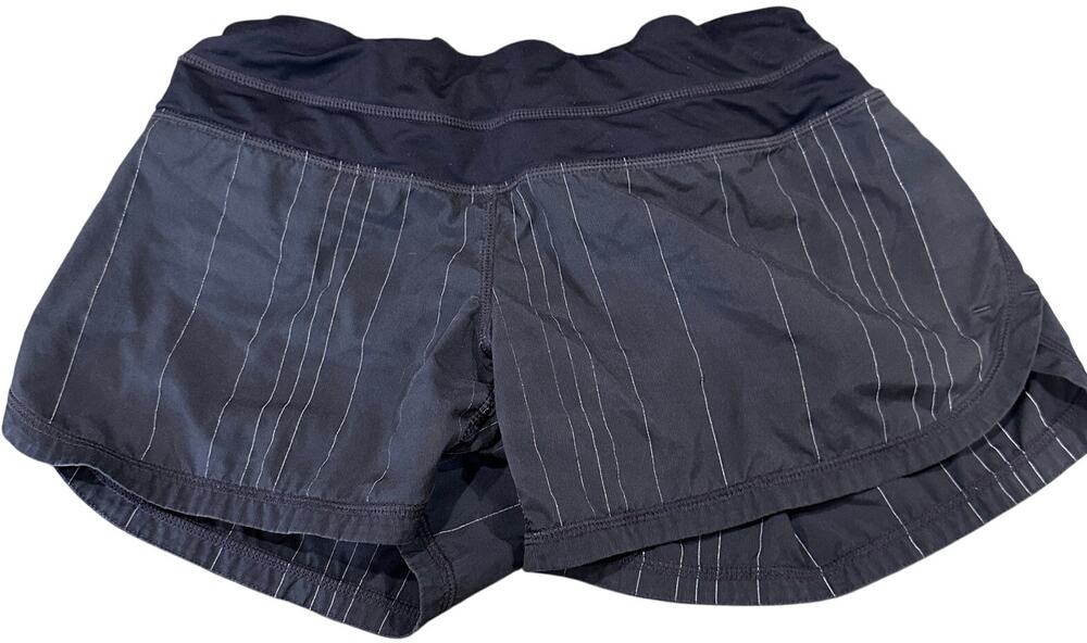 Lululemon Shorts Size 4 Black Lined Zip Pockets Running Workout Gym Athleisure